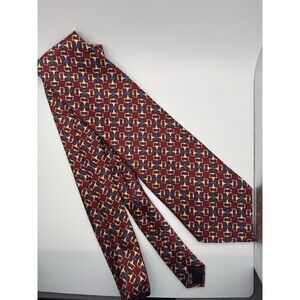 Crooks & Creed London Silk Horsebit Tie Burgundy